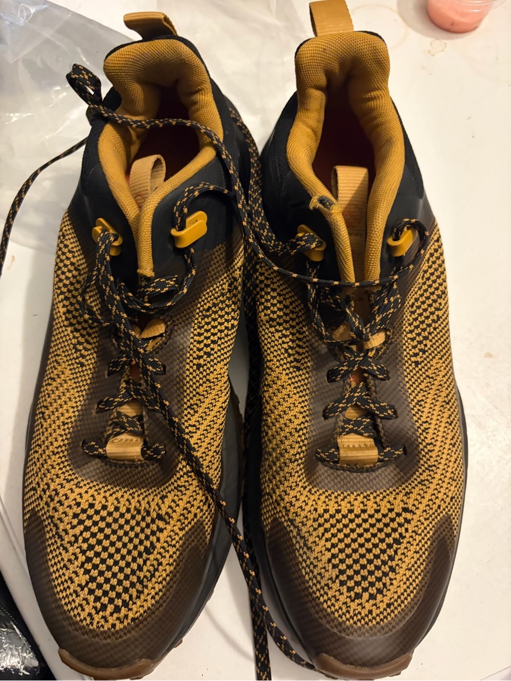 Timberland Yellow and Black Knit Athletic Shoes